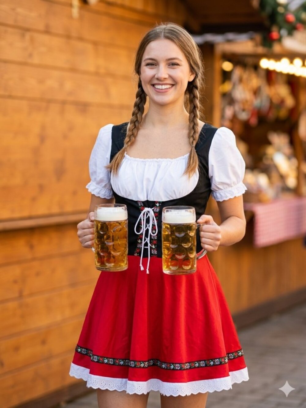 Traditional Style Oktoberfest / Dirndl Costume Dress - Fits Like Medium